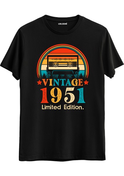 Retro 1951 Mixtape Limited Edition Regular Tişört Doğum Günü Hediyesi Baskılı Vintage Tasarım Hediye Regular Tişört