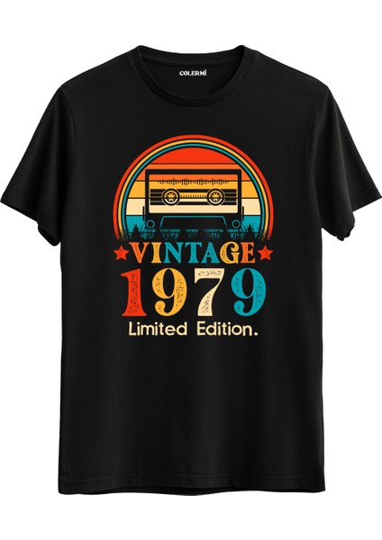 Retro 1979 Mixtape Limited Edition Regular Tişört Doğum Günü Hediyesi Baskılı Vintage Tasarım Hediye Regular Tişört