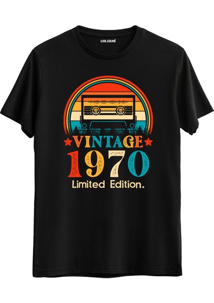 Retro 1970 Mixtape Limited Edition Regular Tişört Doğum Günü Hediyesi Baskılı Vintage Tasarım Hediye Regular Tişört