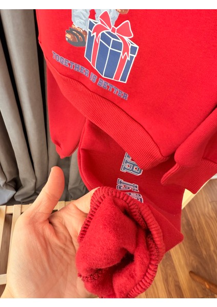 Teddy Ayıcık Baskılı 3 Iplik Şardonlu Sweat Lastikli Bel Eşofman Erkek Çocuk Takım indirimleri