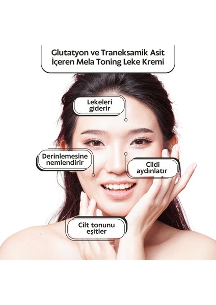 Mela Toning Leke Kremi - Glutatyon Ve Tranexamid Acid Içeren Aydınlatıcı, Nemlendirici, Onarıcı Krem