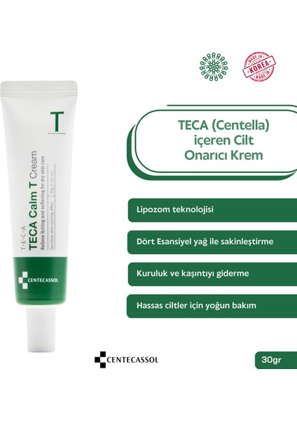 Lipozom Teknolojisi, Saf Centella, Onarıcı, Nemlendirici, Yatıştırıcı Teca Calm Krem