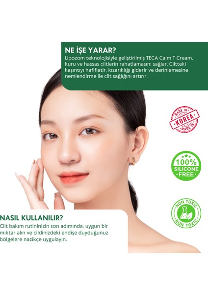 Lipozom Teknolojisi, Saf Centella, Onarıcı, Nemlendirici, Yatıştırıcı Teca Calm Krem fırsatları