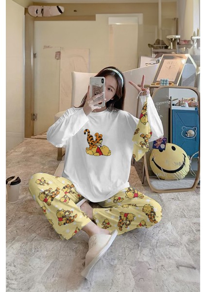 Albedo Bahd Trend Sweatshirt Pantolon Winnie The Pooh Baskılı Pijama Takımı