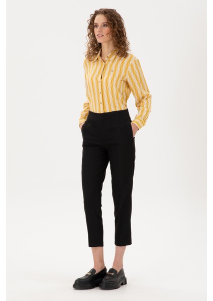 Kadın Siyah Pantolon (Kanvas-Chino) 50298545-Vr046