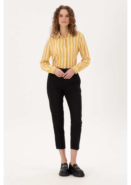 Kadın Siyah Pantolon (Kanvas-Chino) 50298545-Vr046