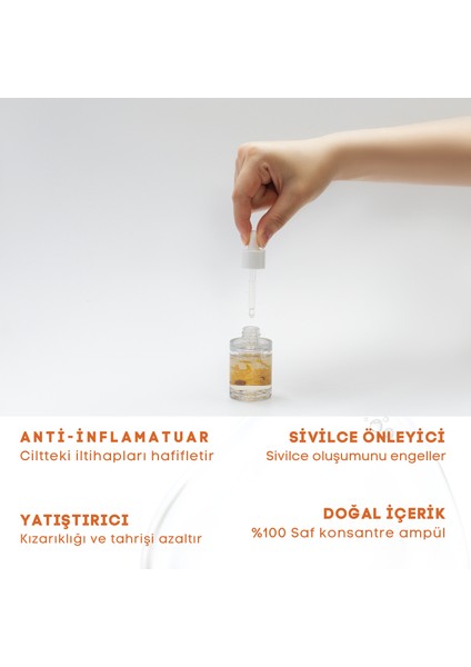 Calendula İçeren Sivilce Karşıtı Besleyici, Yatıştırıcı Serum