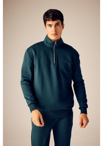 Erkek Sweat Shirt X7405AZ D.green