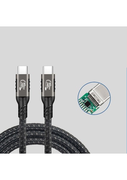 QG01 Type-C To Type-C Usb4 Pd Data Şarj Kablosu 240W 40GBPS 8K@60Hz 0.5 Metre