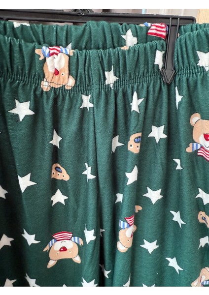 Babyaden Yeni Yıl Yılbaşı Noel Pijama Partisi Yıldız Teddy Ayıcıklı Kaşkorse Kız erkek Çocuk Pijama Takımı