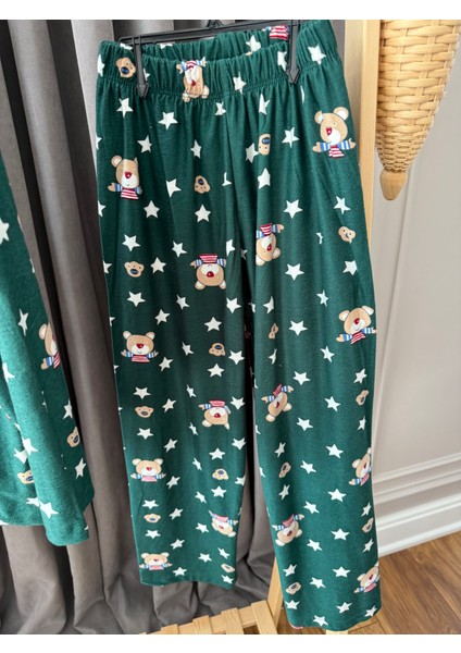 Babyaden Yeni Yıl Yılbaşı Noel Pijama Partisi Yıldız Teddy Ayıcıklı Kaşkorse Kız erkek Çocuk Pijama Takımı