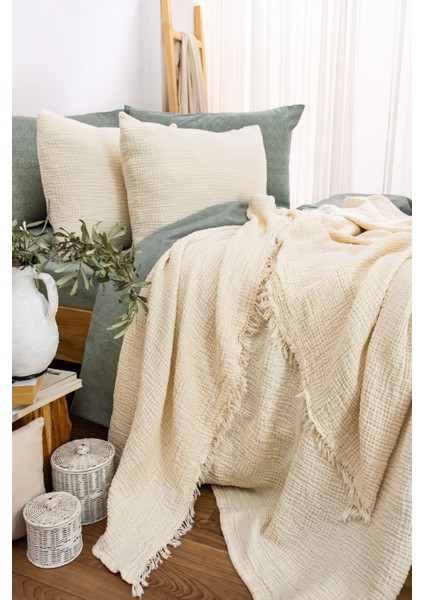 4 Katlı Müslin İndigo Renk 50X70 Cm. %100 Pamuklu 2 Adet Yastık Kılıfı fiyatları