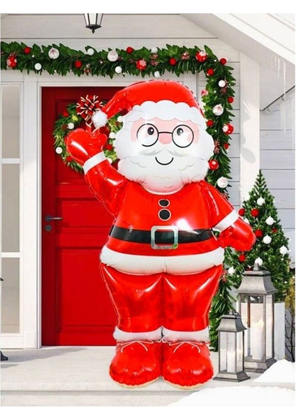 Yılbaşı Partisi Ayaklı Noel Baba Folyo Balon 155 cm 1 Adet