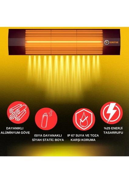 Halojen Soba Infrared Isıtıcı 1800W