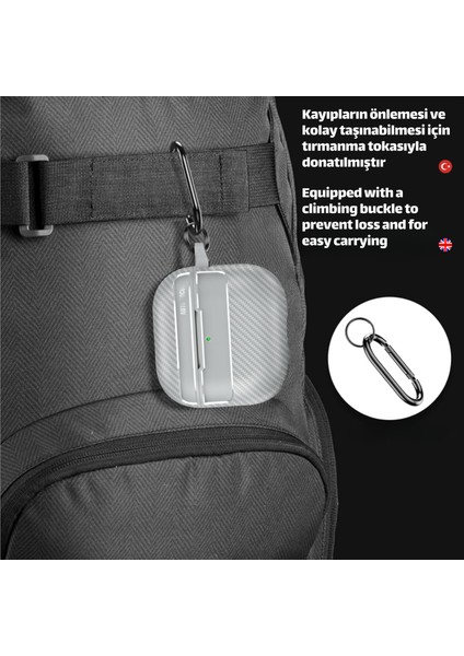 4. Nesil Uyumlu Karbon Fiber Hybrid Polymer Technology Premium Kulaklık Kılıfı