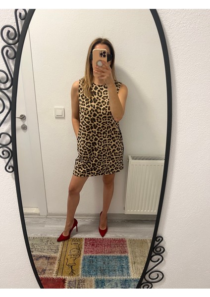 Miyu Leopar Nubuk Elbise fırsatları