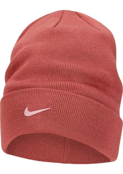 Kid's Cuffed Beanıe Çocuk Manşetli Metal Swooshlu Bere Bordo