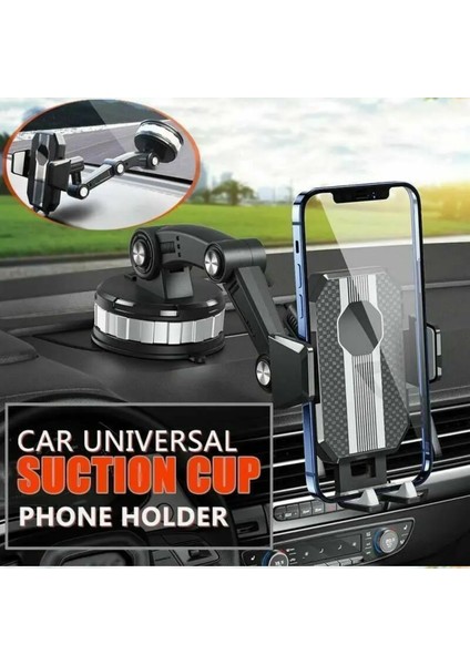 Universal Yapışkanlı Ayarlanabilir Telefon Araç Tutucu- Siyah
