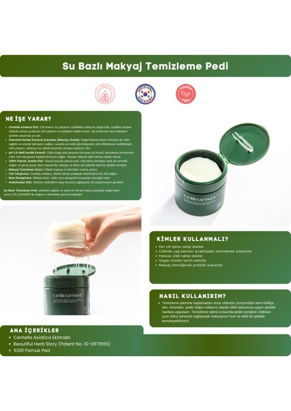 Centella Asiatica içeren %100 Pamuktan yapılmış Nemlendirici Temizleme Pedi Therapy Oil Pad