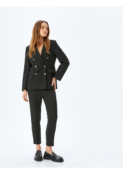 Cepli Yüksek Bel Cigarette Kumaş Pantolon fiyatları