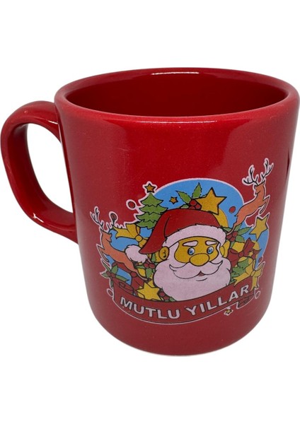 Yeni Yıl Hediyesi Noel Baba Görseli Kupa Kulplu
