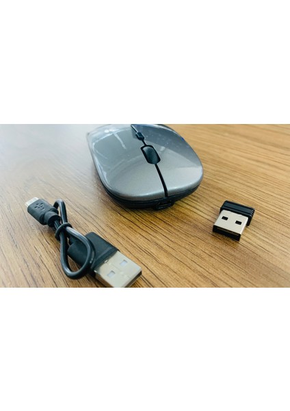 Slim Sessiz ŞARJ EDİLEBİLİR MOUSE Kendinden Pilli Bataryalı Laptop Uyumlu Kablosuz Wıreless Optik Fare Mouse Maus 2.4g USB şarzlı pilli