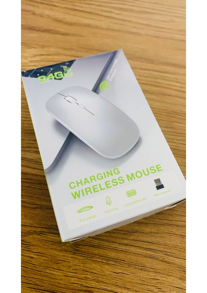 Slim Sessiz ŞARJ EDİLEBİLİR MOUSE Kendinden Pilli Bataryalı Laptop Uyumlu Kablosuz Wıreless Optik Fare Mouse Maus 2.4g USB şarzlı pilli