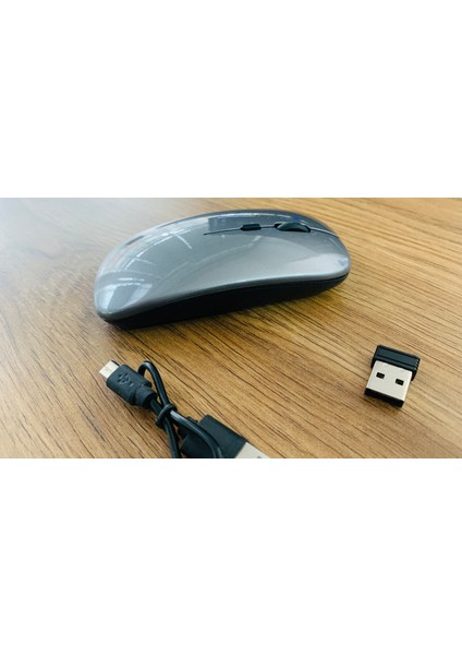 Slim Sessiz ŞARJ EDİLEBİLİR MOUSE Kendinden Pilli Bataryalı Laptop Uyumlu Kablosuz Wıreless Optik Fare Mouse Maus 2.4g USB şarzlı pilli