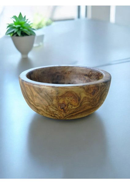 Zeytin Ağacı El Yapımı 15*15 cm Doğal Kase Sunum Servis Kasesi 1 Adet