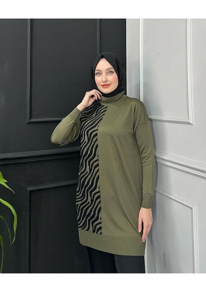 Zebra Desen Soğuk Merserize Tunik