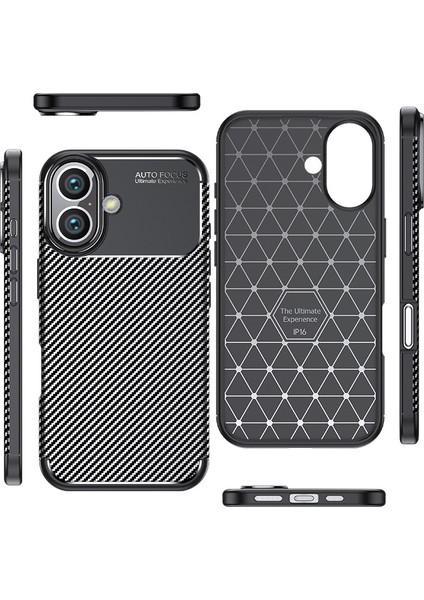 iPhone 16 Kılıf Negro Karbon Tasarım Silikon Kılıf modelleri