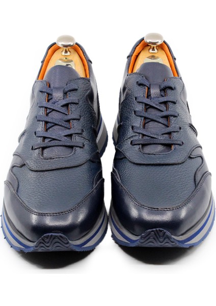 Deri Erkek Sneaker Lacivert Spor Ayakkabı 25084