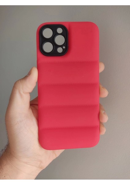 iPhone 12 Pro Uyumlu Puffer Case Kamera Korumalı Puf Kılıf