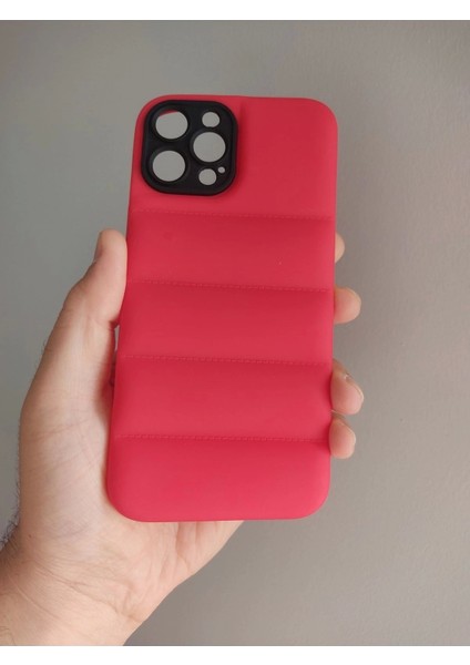 iPhone 12 Pro Uyumlu Puffer Case Kamera Korumalı Puf Kılıf