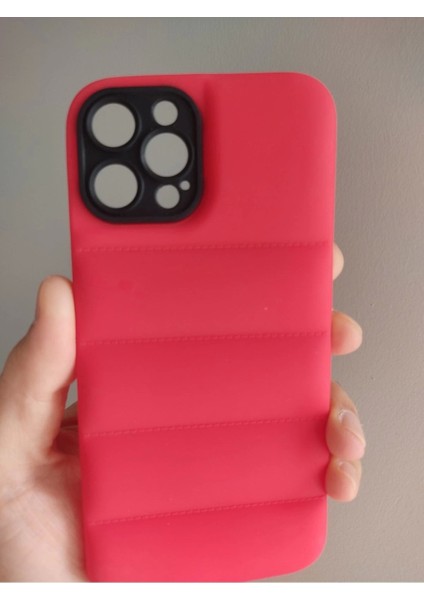 iPhone 12 Pro Uyumlu Puffer Case Kamera Korumalı Puf Kılıf