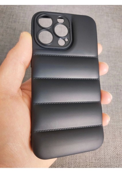 iPhone 13 Pro Uyumlu Puffer Case Kamera Korumalı Puf Kılıf