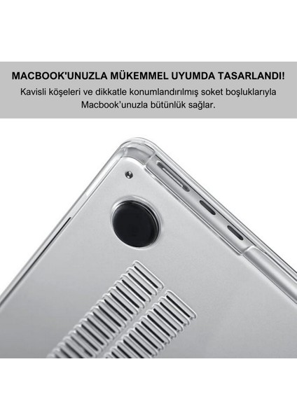 Klassegear Macbook Pro 13" 2020-2022 M1-M2 Çip A1706-A1708--A2159-A2251-A2289-A2338 Uyumlu Kapak Koruma Kılıfı