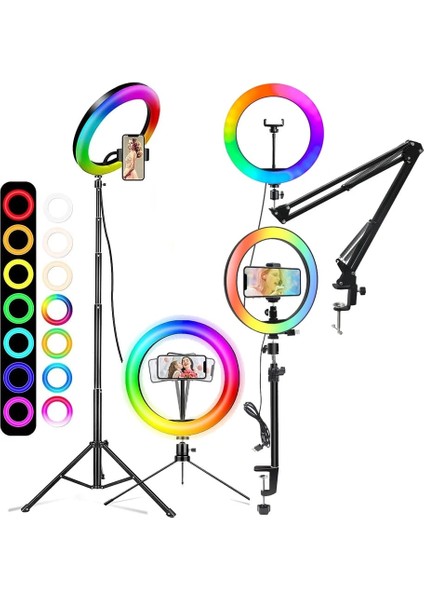 14 Inç Esnek Masaüstü Sıkıştırmalı Tiktoker Ring Light LED Selfie Yayın Işığı