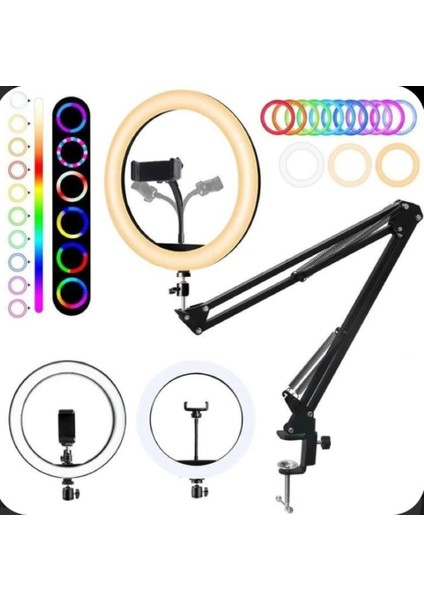 14 Inç Esnek Masaüstü Sıkıştırmalı Tiktoker Ring Light LED Selfie Yayın Işığı