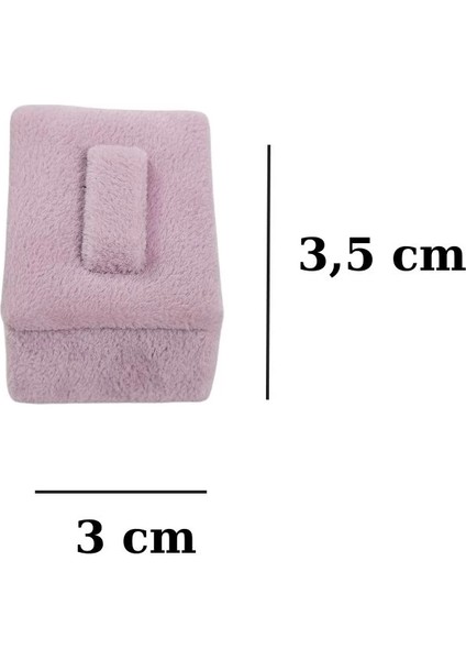 Yüzük Standı Üçlü Süet (Tırnaklı) 3x3,5 cm (3 Adet) Pembe fırsatları