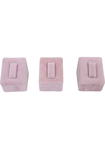Yüzük Standı Üçlü Süet (Tırnaklı) 3x3,5 cm (3 Adet) Pembe indirimleri