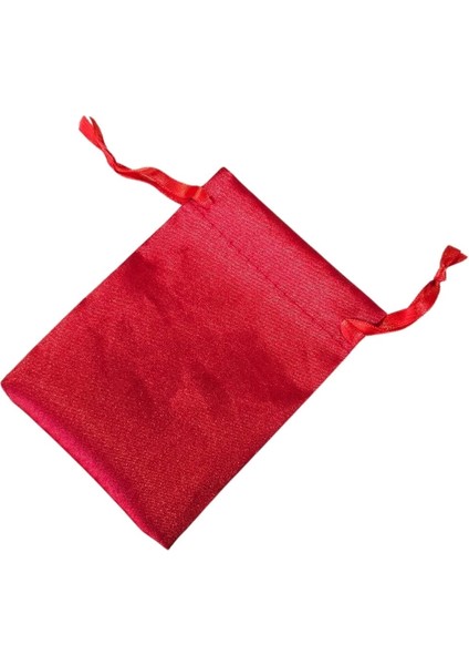 Saten & Parlak Kese Kırmızı 25 Adet 9X12 cm Takı, Altın Kesesi (Ipli & Büzgülü) modelleri