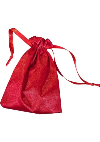 Saten & Parlak Kese Kırmızı 25 Adet 9X12 cm Takı, Altın Kesesi (Ipli & Büzgülü) indirimleri