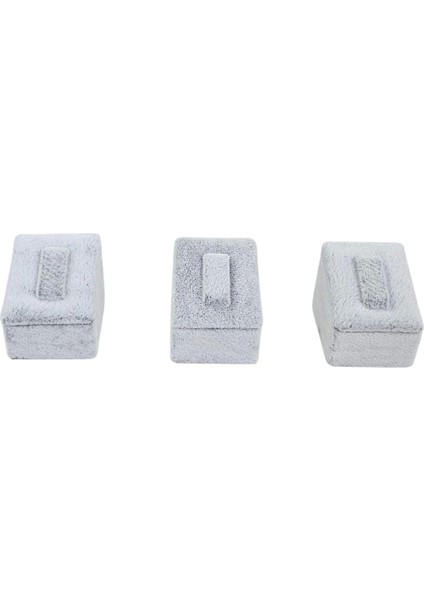 Yüzük Standı Üçlü Süet (Tırnaklı) 3x3,5 cm (3 Adet) Gri indirimleri