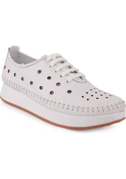 Yumuşak Ortopedik Modern Rahat Delikli Deri Ayakkabı 31-102 Beyaz modelleri