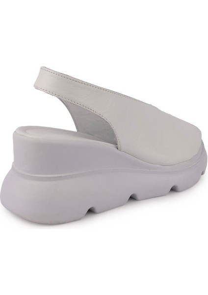 Modern Rahat Deri Yumuşak Sandalet 7672 Beyaz fırsatları