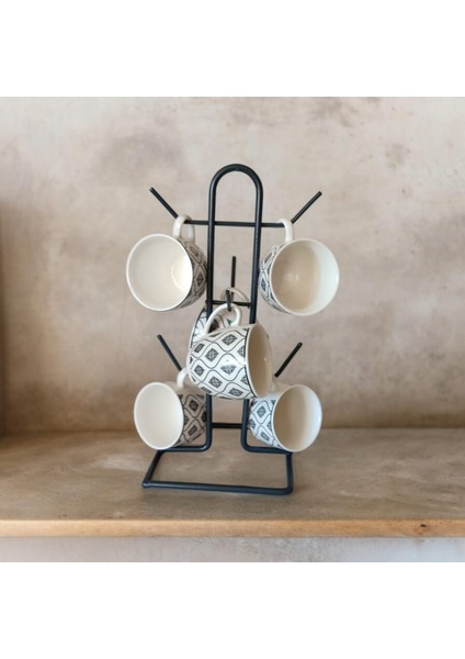 Fincan Askısı , Metal Masa Üstü , Tezgah Üstü Dolap Içi Kahve Fincan Askılığı