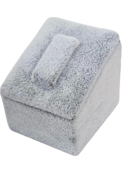 Yüzük Standı Tekli Süet (Tırnaklı) 3x3,5 cm Gri