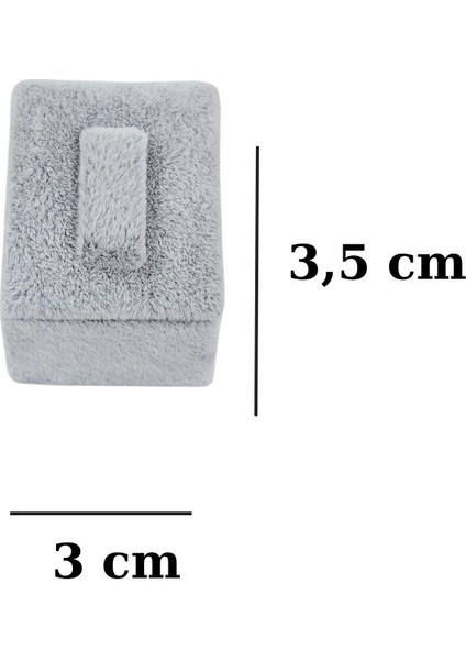 Yüzük Standı Tekli Süet (Tırnaklı) 3x3,5 cm Gri fiyatları