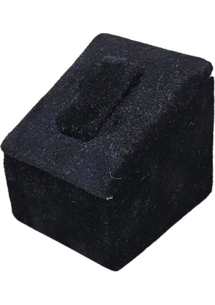 Yüzük Standı Tekli Süet (Tırnaklı) 3x3,5 cm Siyah